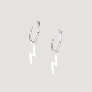 Silver Lightning Bolt Earrings